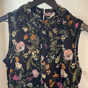 Loft sleeveless floral blouse